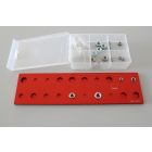 Set Mutternbrett mit Box und Muttern für Aufgabe Mutternbrett